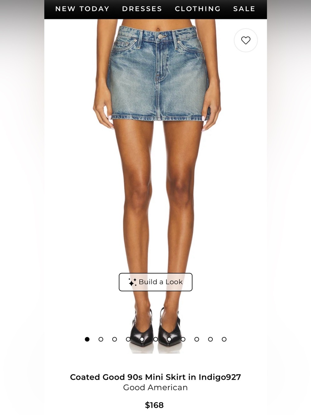 Good American Light Blue Denim Mini Skirt